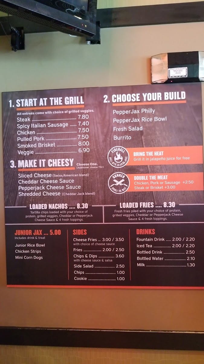 PepperJax Grill Menu - Image 1